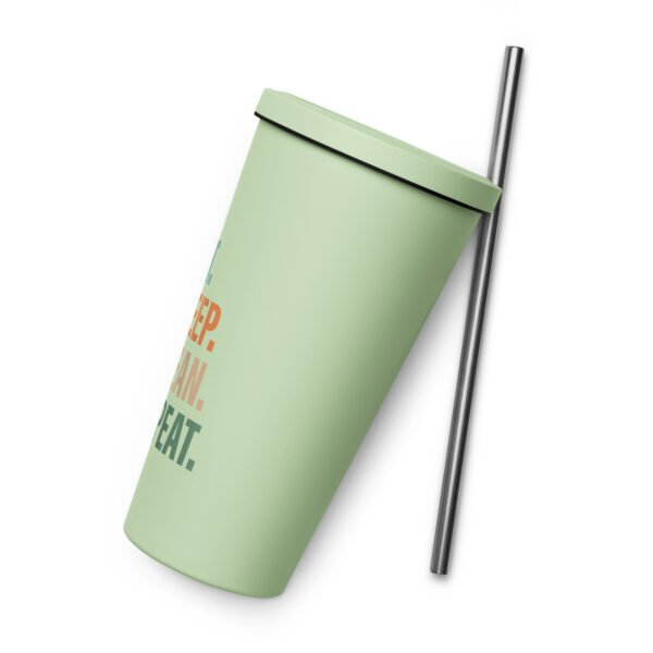 Eat Sleep Clean Repeat Insulated tumbler with a straw - Image 3