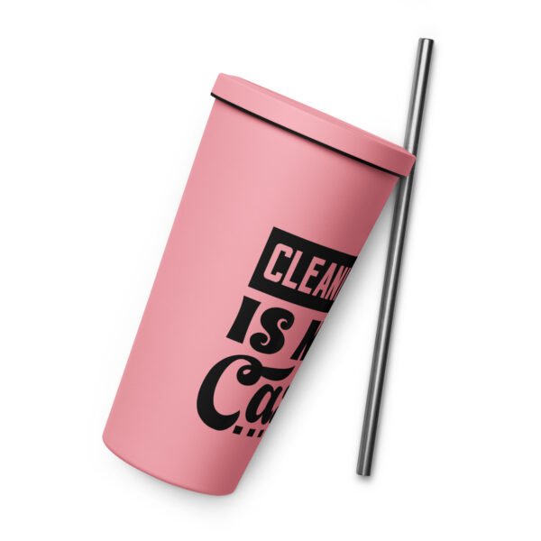 Cleaning Is My Cardio Insulated tumbler with a straw - Image 4