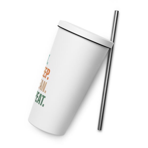 Eat Sleep Clean Repeat Insulated tumbler with a straw - Image 6