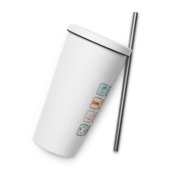 Eat Sleep Clean Repeat Insulated tumbler with a straw - Image 7