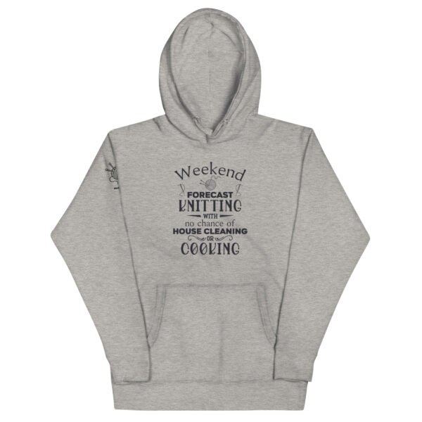 Weekend Forecast Knitting No Cooking Womens Funny Graphic Shirt Unisex Hoodie - Image 3